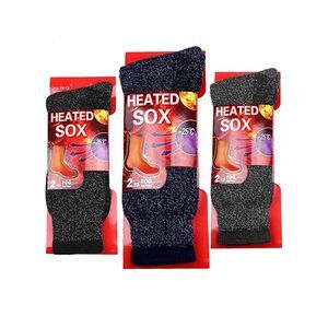 Black Gray & Navy Blue Mens Thick Heavy 3 Pack Boot Socks